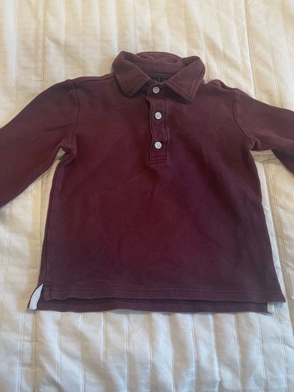 Janie and Jack Long-Sleeve Polo in Deep Burgundy